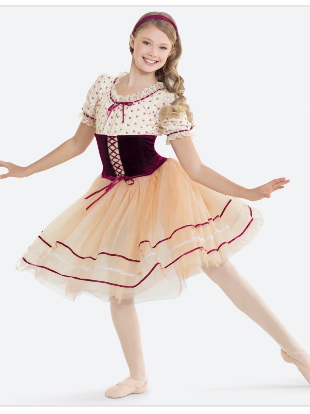 Revolution Something There Burgundy and Peach Girls Ballet Dance Costume - SA